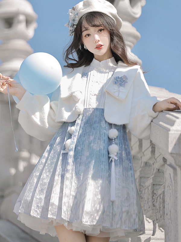 Hanfumodern Chinese Style Blue Lolita Dress Coat And Dress Set 2.jpg Hanfumodern Chinese Style Blue Lolita Dress Coat And Dress Set 2.jpg
