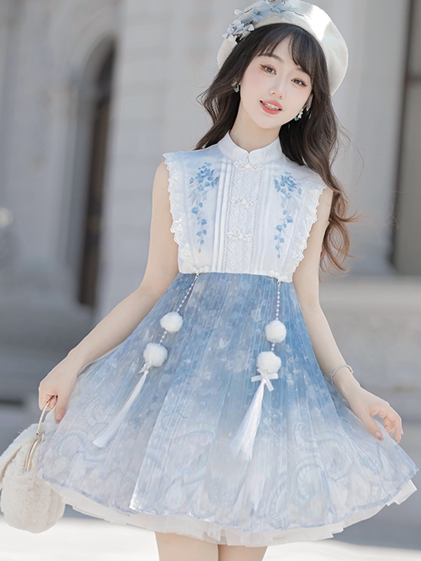 Hanfumodern Chinese Style Blue Lolita Dress Coat And Dress Set 7.jpg Hanfumodern Chinese Style Blue Lolita Dress Coat And Dress Set 7.jpg