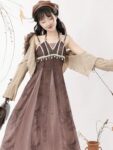Hanfumodern Chinese Style Brown Dresses For Women 5.jpg