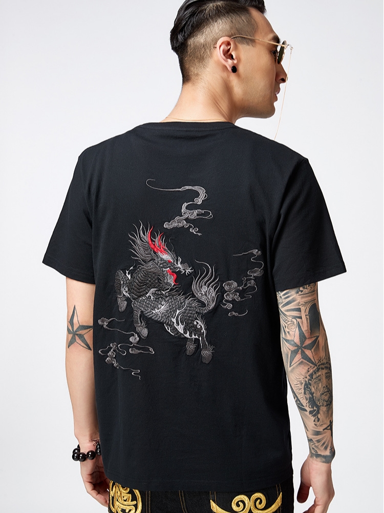Kirin T Shirt Mens Loose Cotton Top1.jpg Kirin T Shirt Mens Loose Cotton Top1.jpg