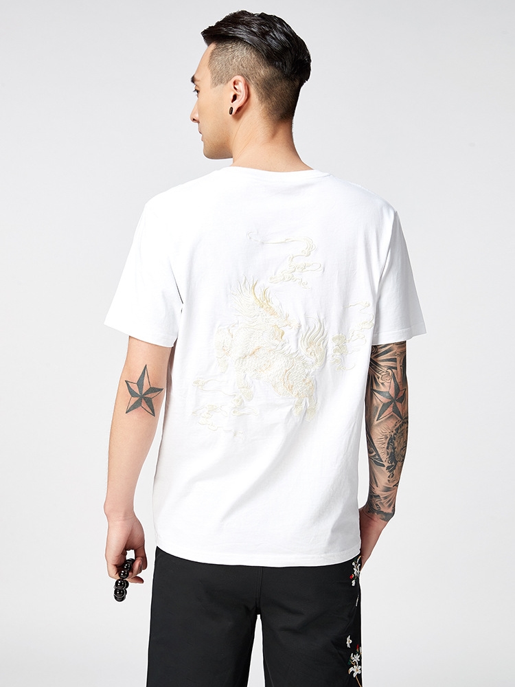 Kirin T Shirt Mens Loose Cotton Top5.jpg Kirin T Shirt Mens Loose Cotton Top5.jpg