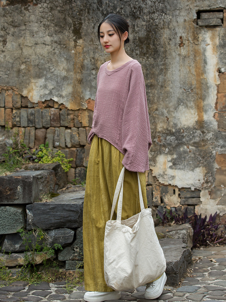 Linen Chinese Blouse Relaxed V neck Cotton Top8.jpg Linen Chinese Blouse Relaxed V neck Cotton Top8.jpg