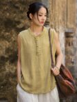 Linen Chinese Sleeveless Top Vintage Vest7.jpg