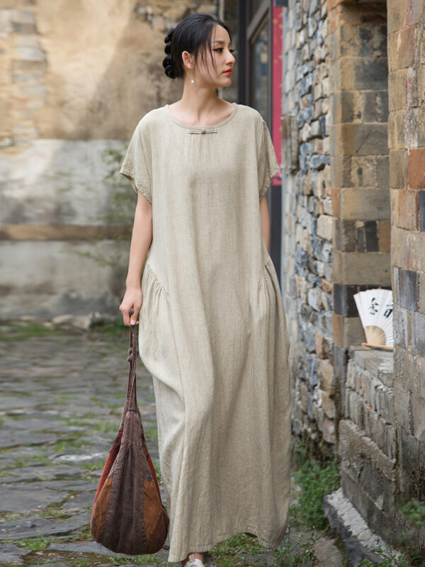 Linen Maxi Dress Boho Style Long Dress4.jpg