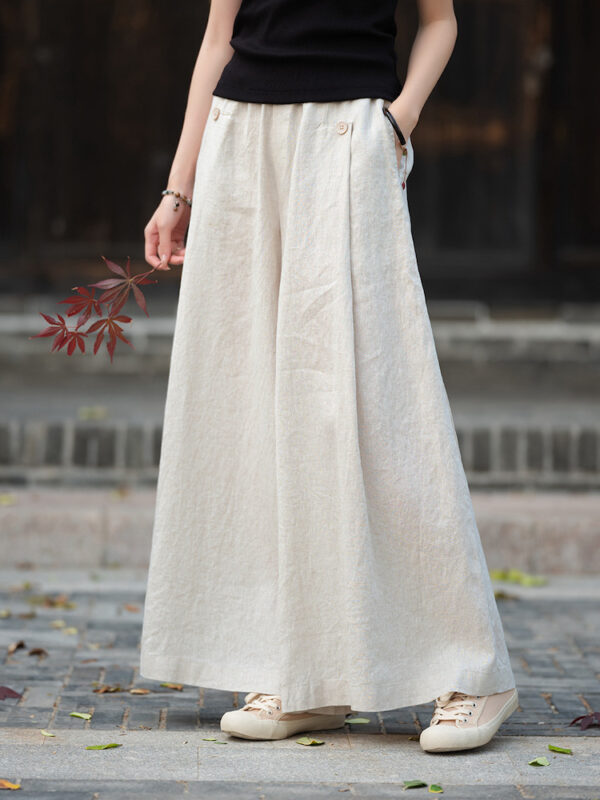 Linen Palazzo Pants Vintage Wide Leg Trousers2.jpg