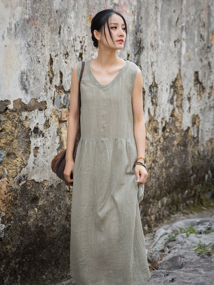 Linen Sleeveless Dress with Vintage Washed Look1.jpg Linen Sleeveless Dress with Vintage Washed Look1.jpg