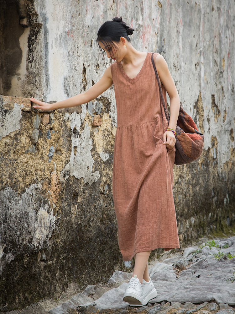 Linen Sleeveless Dress with Vintage Washed Look5.jpg Linen Sleeveless Dress with Vintage Washed Look5.jpg