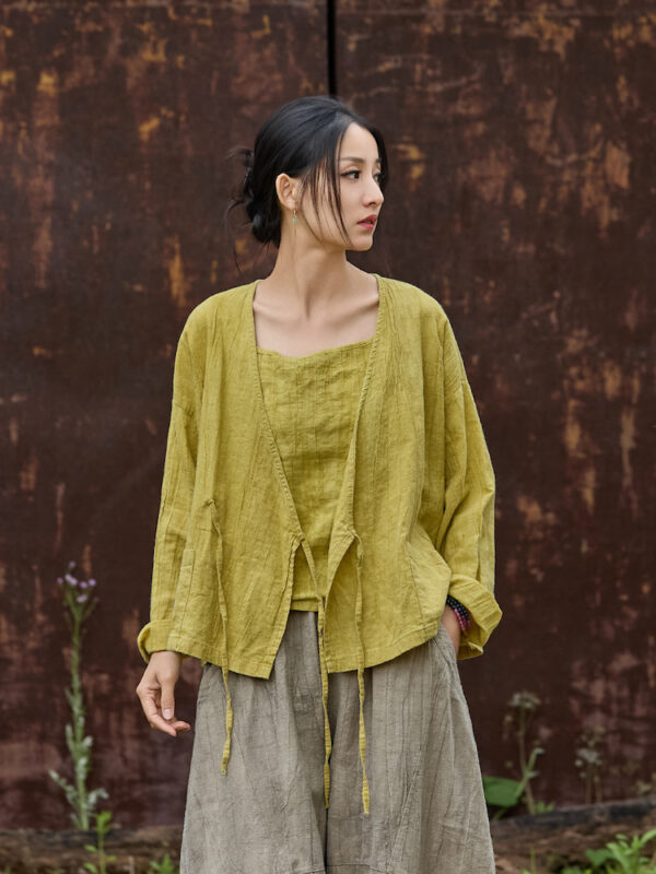 Linen Top Women Handmade Zen Style Shirt1.jpg