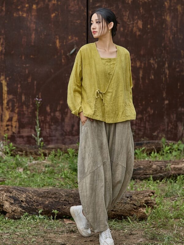 Linen Top Women Handmade Zen Style Shirt6.jpg