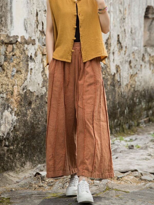 Linen Wide Leg Pants Vintage Cropped Palazzo2.jpg