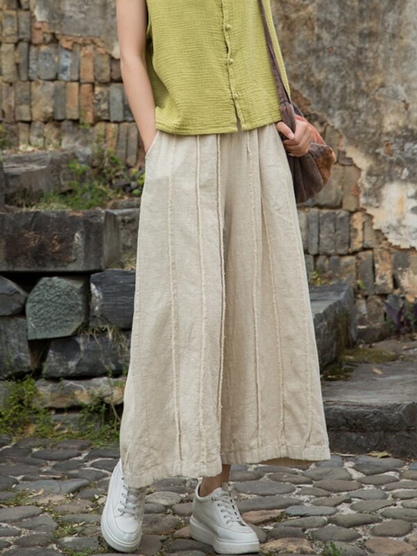 Linen Wide Leg Pants Vintage Cropped Palazzo5.jpg