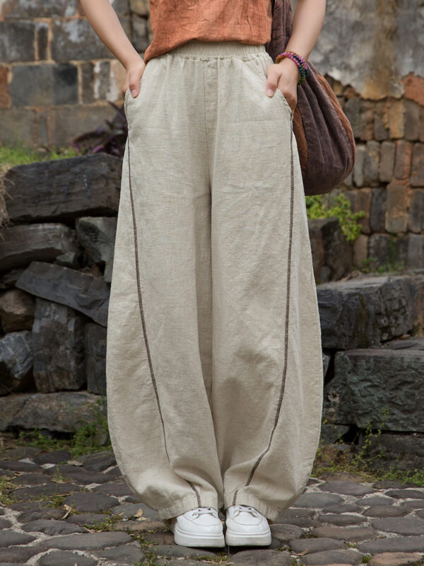 Loose Fit Cotton Linen Trousers Harem Pants2.jpg