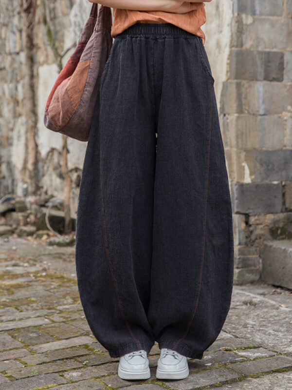 Loose Fit Cotton Linen Trousers Harem Pants3.jpg