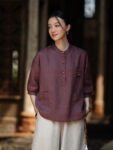 Loose Fit Linen Blouse Summer Casual Shirt2.jpg