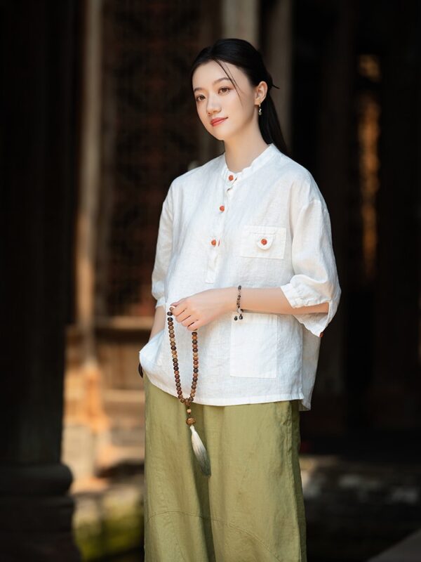 Loose Fit Linen Blouse Summer Casual Shirt8.jpg