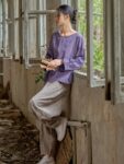 Loose Linen Blouse Women Long Sleeve Shirt5.jpg