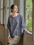 Loose Linen Blouse Women Long Sleeve Shirt5.jpg