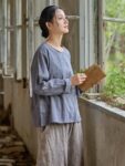 Loose Linen Blouse Women Long Sleeve Shirt5.jpg
