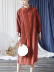 Loose Linen Dresses Striped Qipao Dress4.jpg