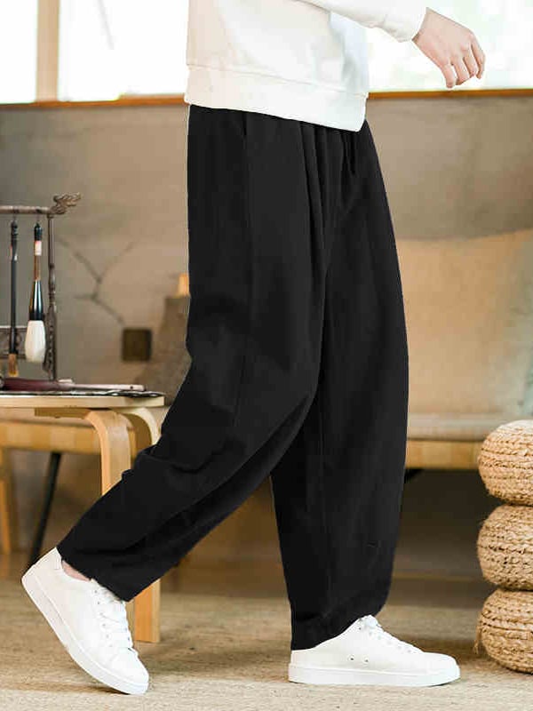 Loose Pants Mens Cotton and Linen Bloomers2.jpg