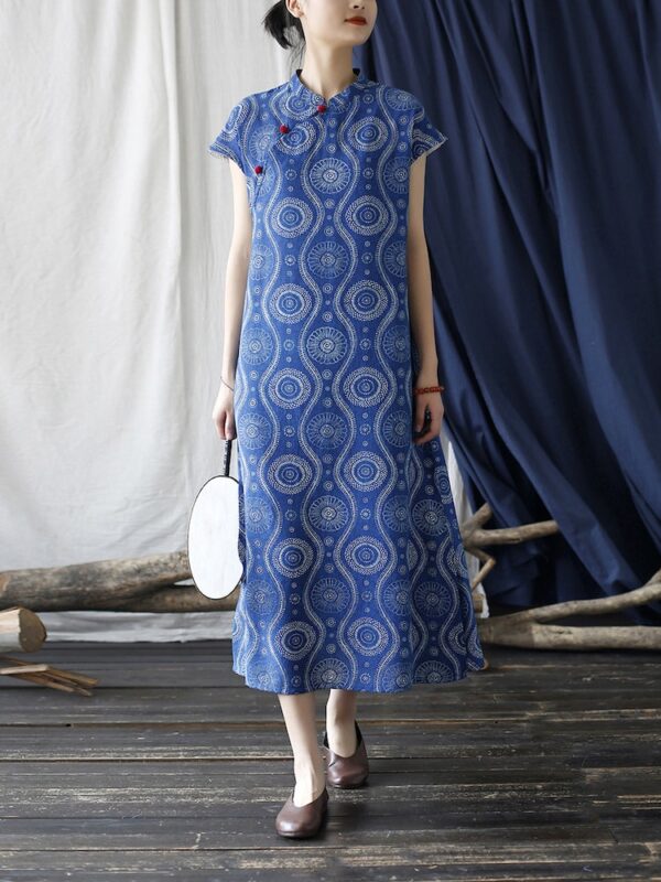 Loose Qipao Dress Cotton Linen Dress5.jpg