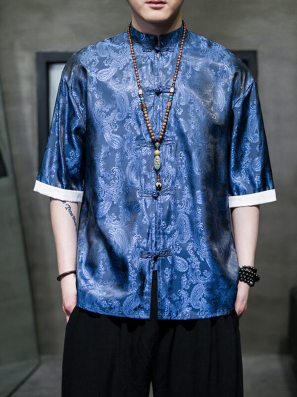 Loose Shirt for Men Ice Silk Tang Suit Top1.jpg