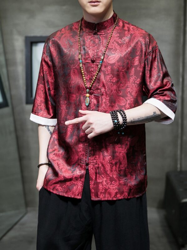 Loose Shirt for Men Ice Silk Tang Suit Top2.jpg