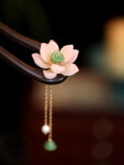 Lotus Flower Hair Piece U shaped Hairpin 2.jpg