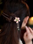 Lotus Flower Hair Piece U shaped Hairpin 2.jpg