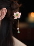 Lotus Flower Hair Piece U shaped Hairpin 2.jpg