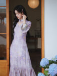 Mandarin Collar Cheongsam Lavender Floral Dress4.jpg