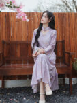 Mandarin Collar Cheongsam Lavender Floral Dress4.jpg