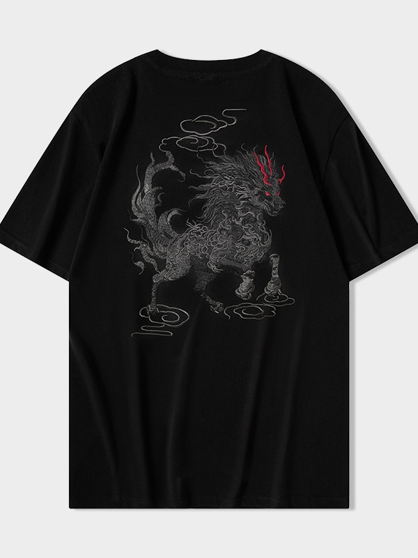 Men Kirin T Shirt Embroidered Cotton Tops1.jpg Men Kirin T Shirt Embroidered Cotton Tops1.jpg