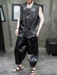 Men Vest Black Chinese Style Sleeveless Vest Suit1.jpg