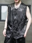 Men Vest Black Chinese Style Sleeveless Vest Suit1.jpg