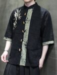 Mens Chinese Collar Shirt Embroidered Tang Suit Top1.jpg