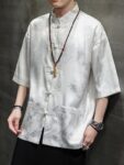 Mens Chinese Shirt Ice Silk Tang Suit Jacket1.jpg