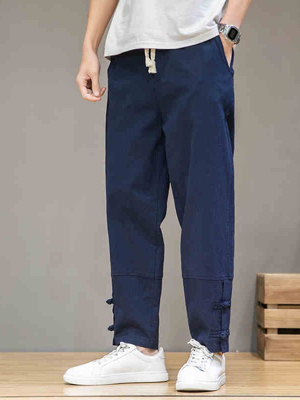 Mens Loose Cotton Pants Casual Harem Trousers2.jpg