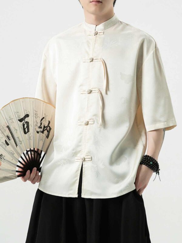 Mens Silk Shirt Ice Silk Tang Suit Top2.jpg