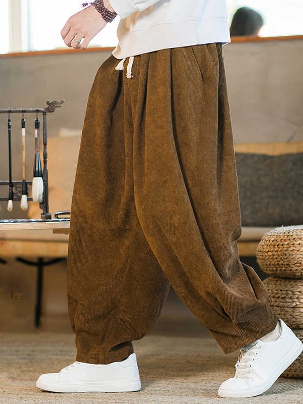 Mens Winter Pants Loose Casual Corduroy Bloomers1.jpg