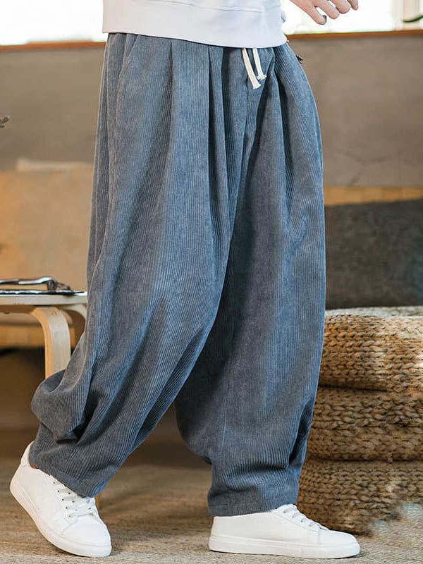 Mens Winter Pants Loose Casual Corduroy Bloomers2.jpg