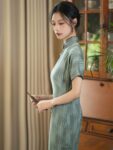 Modern Chi Pao Dress Long Green Qipao4.jpg
