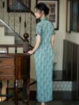 Modern Chi Pao Dress Long Green Qipao4.jpg