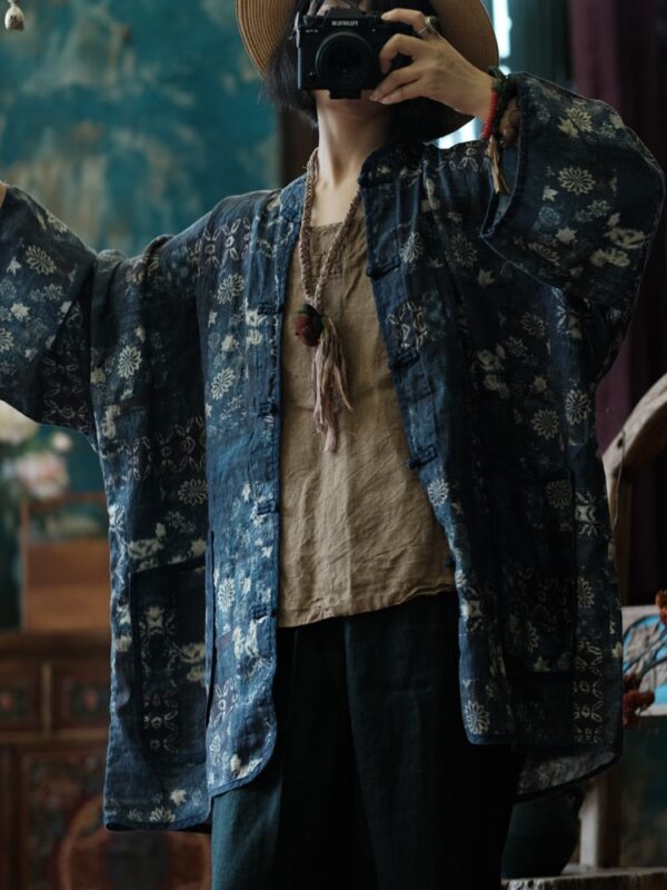 Oriental Linen Shirt Loose Casual Boho Kimono Jacket1.jpg