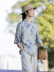 Oriental Style Summer Blouse in Linen 1.jpg