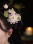 Pink Flower Hair Clip Set Silk Traditional Side Clips1.jpg