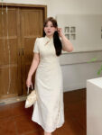 Plus Size Chinese Dress Slimming Waist Jacquard Qipao1.jpg