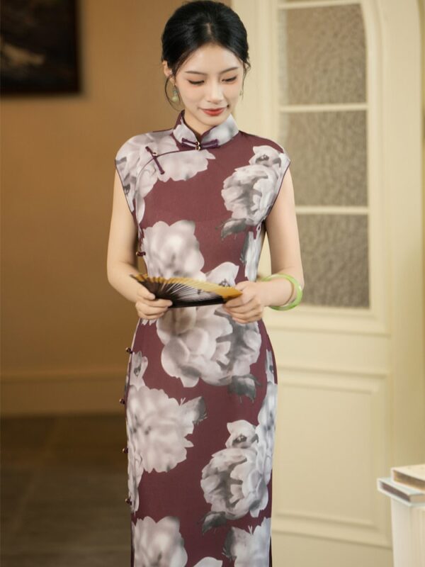 Plus Size Qipao Dress Floral Modern Cheongsam5.jpg