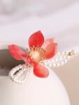 Red Lotus Hair Pin Handmade Hair Accessories 3.jpg