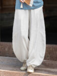Relaxed Fit Monk Pants Linen Lantern Trousers4.jpg